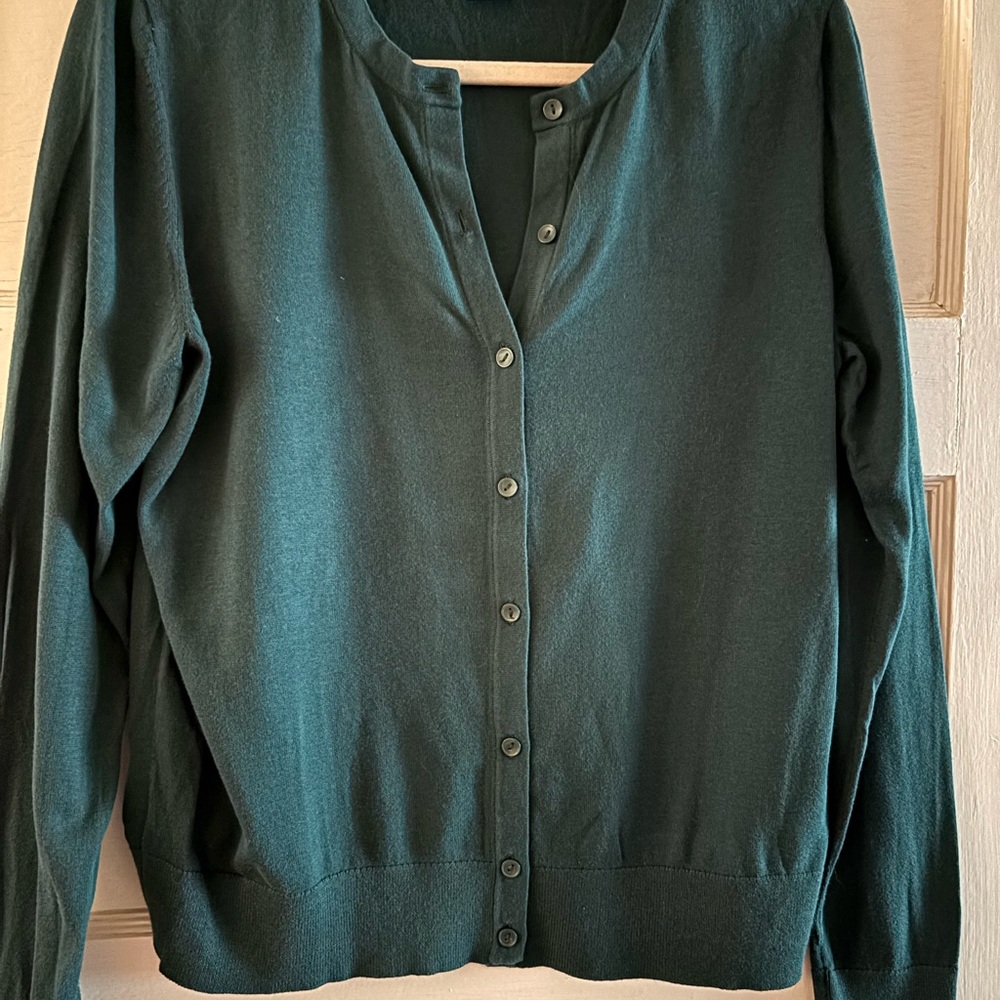 Ann Taylor Factory Teal Cardigan Sweater